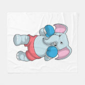 Elephant at Boxing with Boxing gloves Fleece Deken (Voorkant (Horizontaal))
