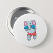 Elephant at Boxing with Boxing gloves Ronde Button 7,6 Cm (Voorkant /achterkant)