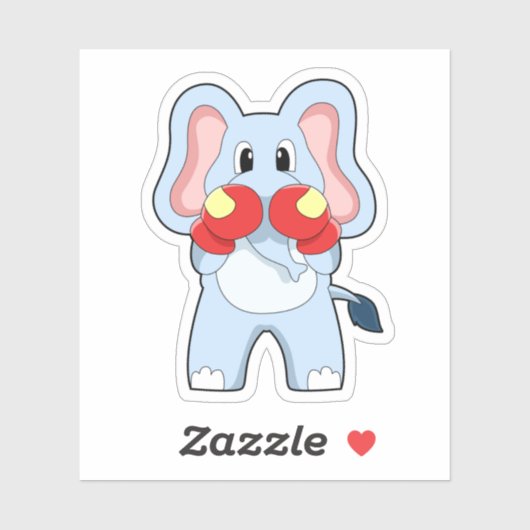 Elephant at Boxing with Boxing gloves Sticker (Vel)