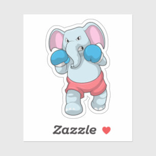 Elephant at Boxing with Boxing gloves Sticker