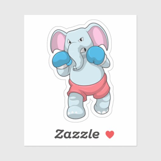 Elephant at Boxing with Boxing gloves Sticker (Vel)