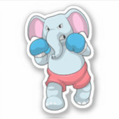 Elephant at Boxing with Boxing gloves Sticker (Voorkant)
