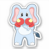 Elephant at Boxing with Boxing gloves Sticker (Voorkant)