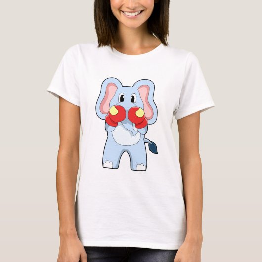 Elephant at Boxing with Boxing gloves T-shirt (Voorkant)