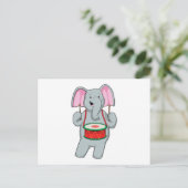 Elephant at Music with Drum Briefkaart (Staand voorkant)