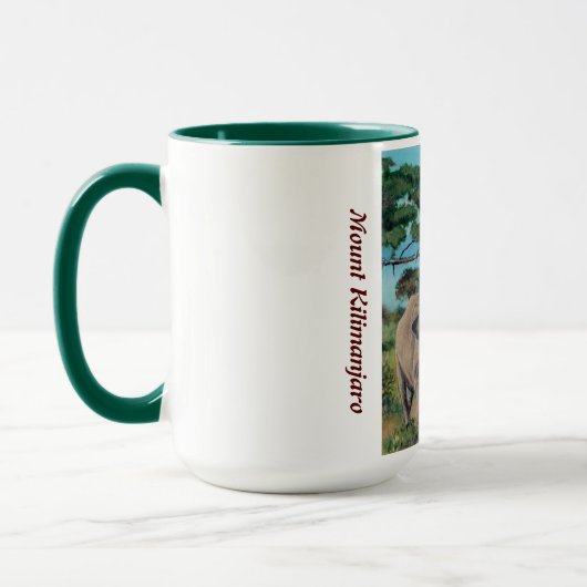 Eléphant au Mont Kilimandjaro - Mug (Gauche)