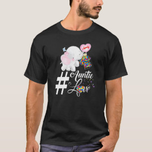 Elephant Auntie Autism Love T-shirt