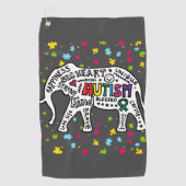 Elephant Autism Awareness Golf Golfhanddoek (Voorkant)