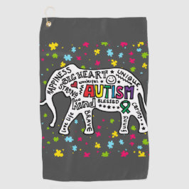 Elephant Autism Awareness Golf Golfhanddoek