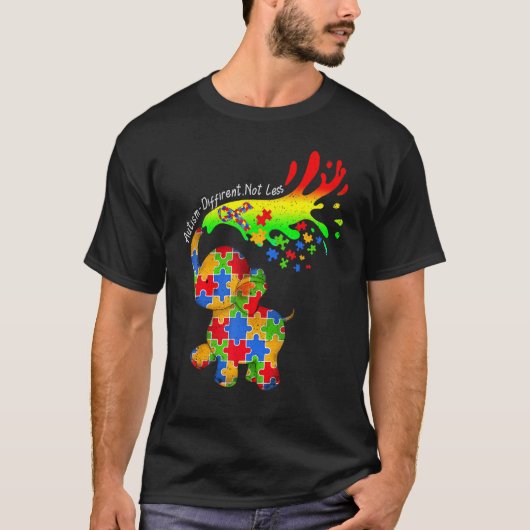 Elephant Autism Different Not Less Be Kind Puzzle  T-shirt (Voorkant)