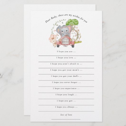 Elephant-autowrakken voor Baby shower (Voorkant / Achterkant)