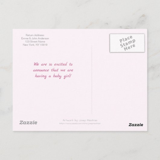 Eléphant avec coeur de couleur carte postale (Dos)