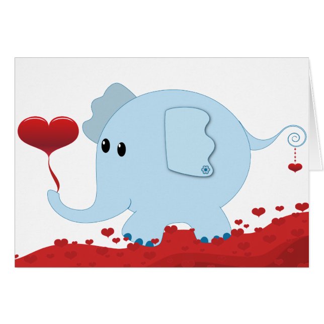Éléphant avec hearts-01 (Devant horizontal)