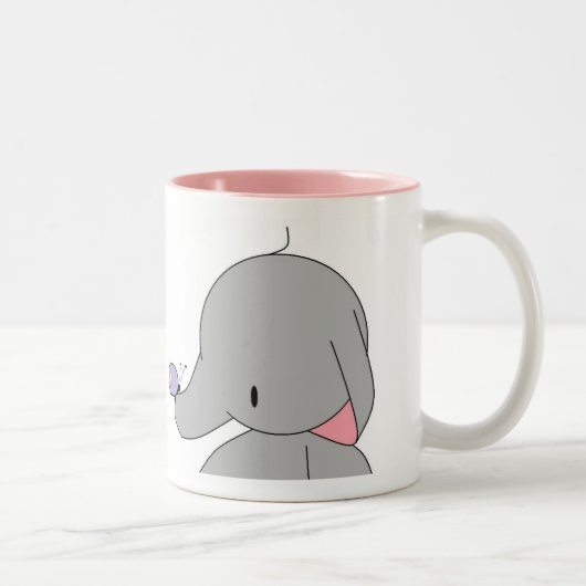 éléphant avec la tasse de papillon (Droit)