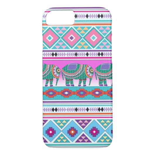 Eléphant avec Motif Aztec iPhone 7 Coque (Dos)