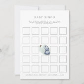 Elephant avec papillon baby shower de bingo carte  (Devant)