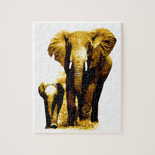 Elephant & Baby - Animals Art Legpuzzel (Verticaal)