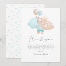 Elephant Baby Boy Baby shower Hartelijk dank