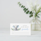 Elephant Baby Boy Douche Raad eens hoeveel pinda's Informatiekaartje (Staand voorkant)
