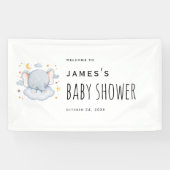 Elephant Baby Boy Douche Welkom Banner (Horizontaal)
