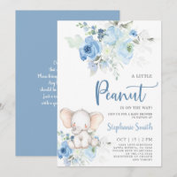 Elephant Baby Boy Shower-uitnodiging