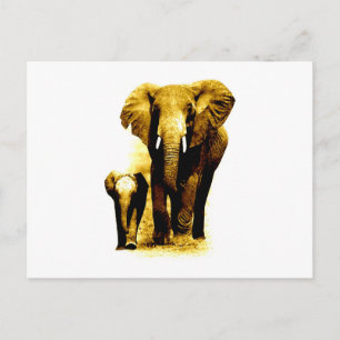 Elephant & Baby Elephant Briefkaart
