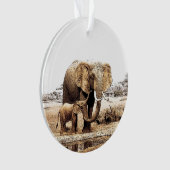 Elephant & Baby Elephant Ornament (voorkant)