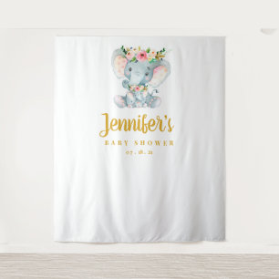 Elephant Baby shower Backdrop, Photo Booth Prop Wandkleed