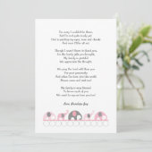 Elephant baby shower bedankt je notities / roze gr (Staand voorkant)