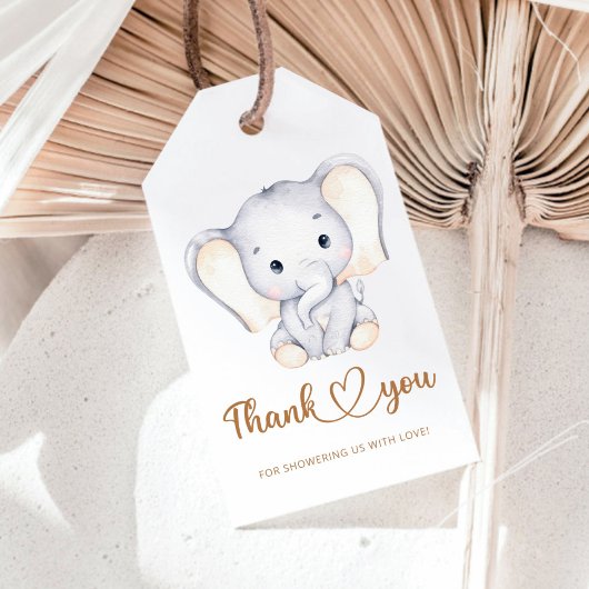Elephant baby shower bedankt labels cadeaulabel