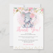 Elephant Baby shower Bedankt voor je kaarten (Voorkant)