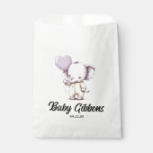 Elephant Baby shower Bedankzakje (Voorkant)