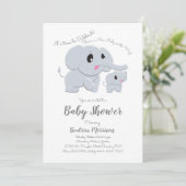 Elephant Baby shower Blue Boy Kaart (Staand voorkant)