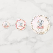 Elephant Baby shower Boho Chic Coral Waterverf Confetti (Voorkanten)