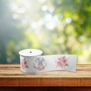 Elephant Baby shower Boho Chic Coral Waterverf Lint