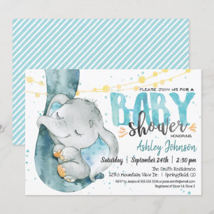 Elephant Baby shower Boy beroemd gemaakt door Blue Kaart