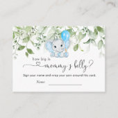 Elephant Baby shower Boy Hoe groot is mama's buik Informatiekaartje (Voorkant)