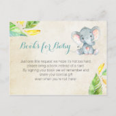 Elephant Baby shower - Breng een boek insert Uitnodiging Briefkaart (Achterkant)
