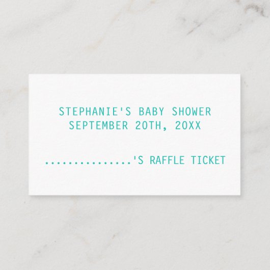 Elephant Baby shower Diaper Raffle Informatiekaartje (Achterkant)