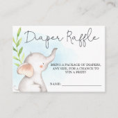 Elephant Baby shower Diaper Raffle Insert Informatiekaartje (Voorkant)