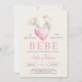 Elephant Baby shower Espagnol Invitation (Devant)