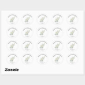 Elephant Baby shower Geslacht Neutraal Aangepast Ronde Sticker (Vel)