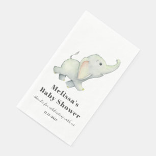 Elephant Baby shower Geslacht Neutraal Aangepast Servet