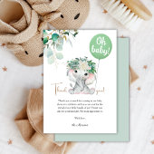 Elephant Baby shower Geslacht Neutraal Bedankkaart