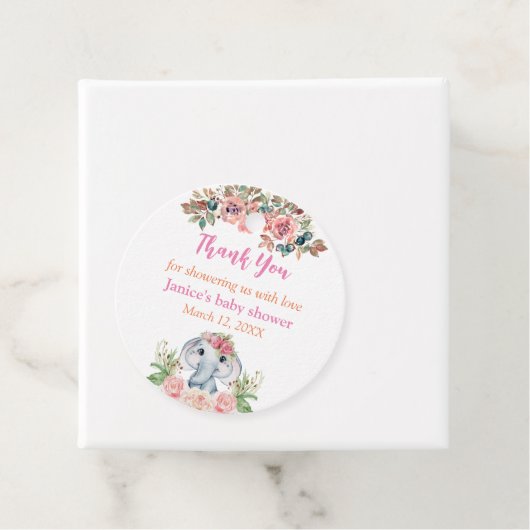 Elephant Baby shower Gift Labels (In situ)