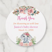 Elephant Baby shower Gift Labels (Voorkant)