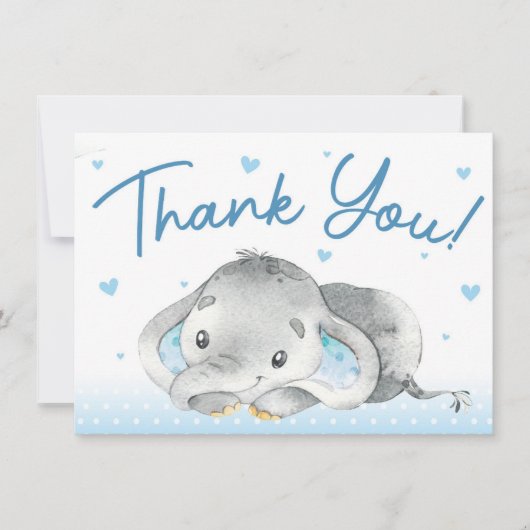 Elephant Baby shower Hartelijk dank Bedankkaart (Voorkant)