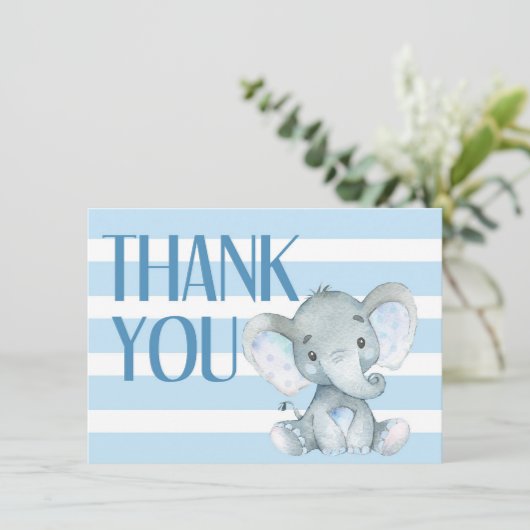 Elephant Baby shower Hartelijk dank Bedankkaart (Staand voorkant)