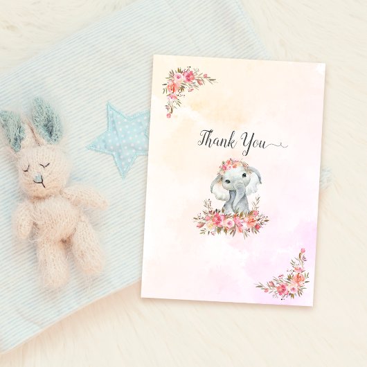 Elephant Baby shower Hartelijk dank Bedankkaart