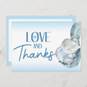 Elephant Baby shower Hartelijk dank Bedankkaart (Voorkant / Achterkant)